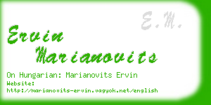 ervin marianovits business card